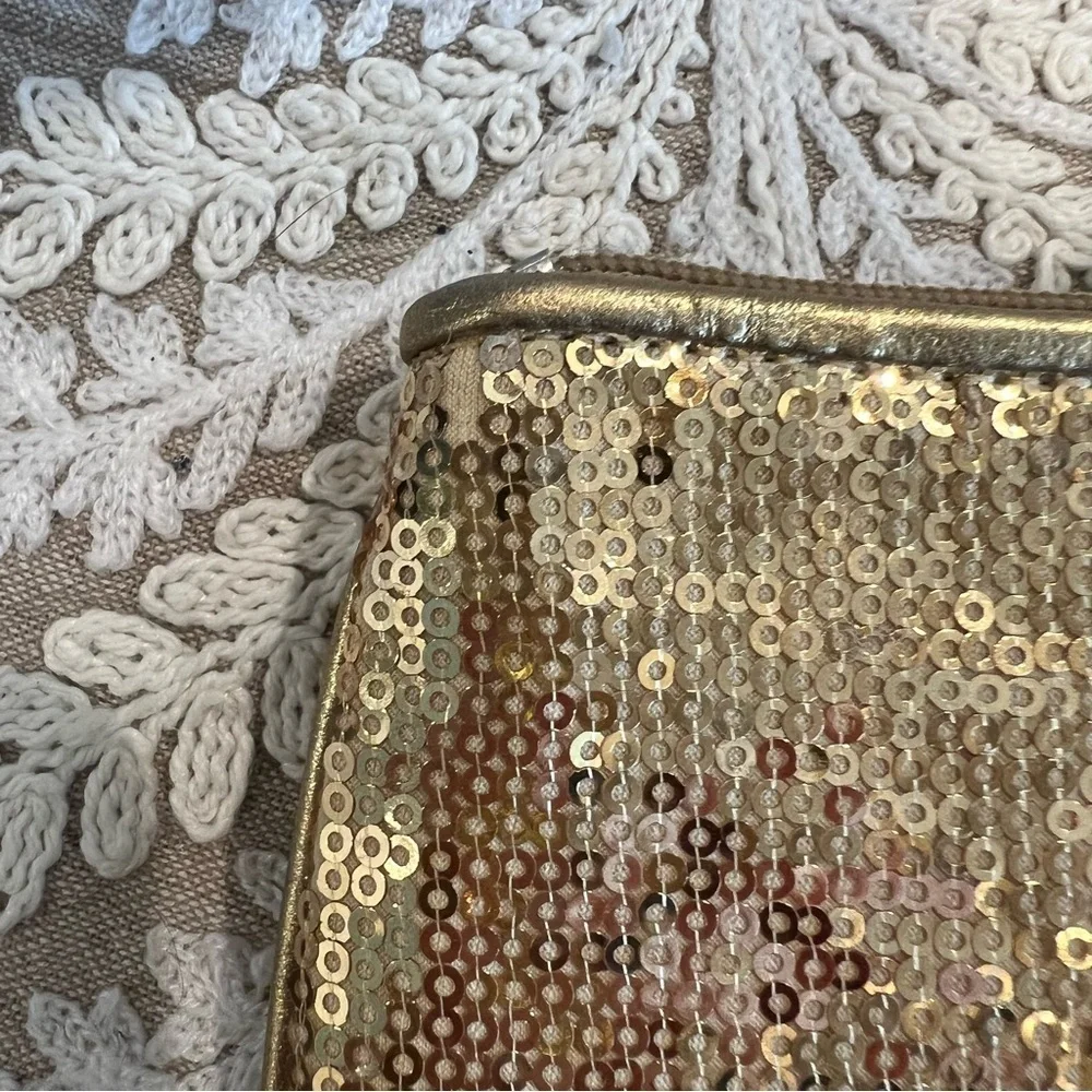 Coach Gold Sequin Clutch
